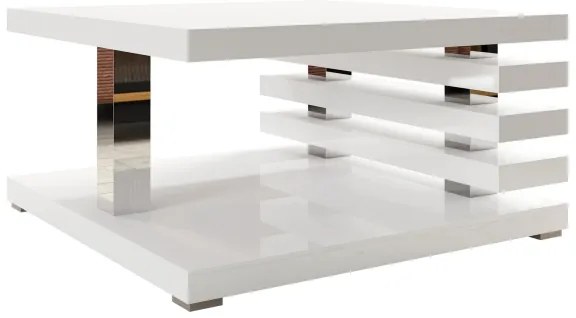 Kávésasztal KYOTO 31x60 cm fényes fehér