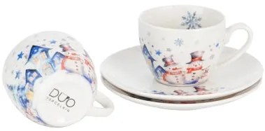 Karácsonyi hóemberes porcelán kávés csésze 2 személyes díszdobozban Snowman