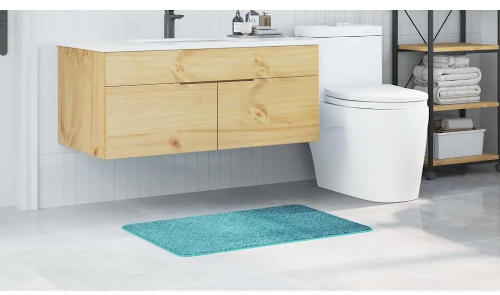 Csúszásmentes Fürdőszőnyeg Türkiz 60 x 90 cm PP