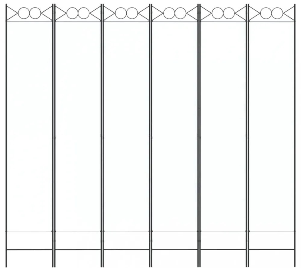 6-paneles fehér szövet térelválasztó 240x220 cm