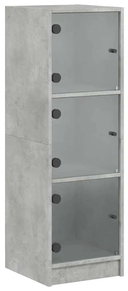 betonszürke magasszekrény üvegajtókkal 35 x 37 x 109 cm