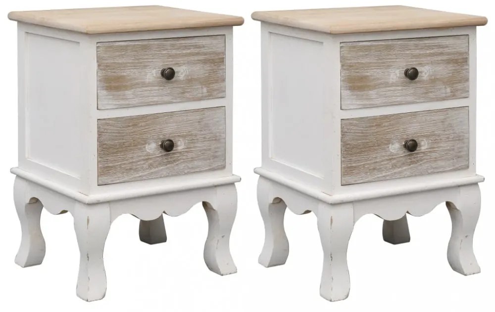 vidaXL 2 db császárfa éjjeliszekrény 35 x 30 x 50 cm