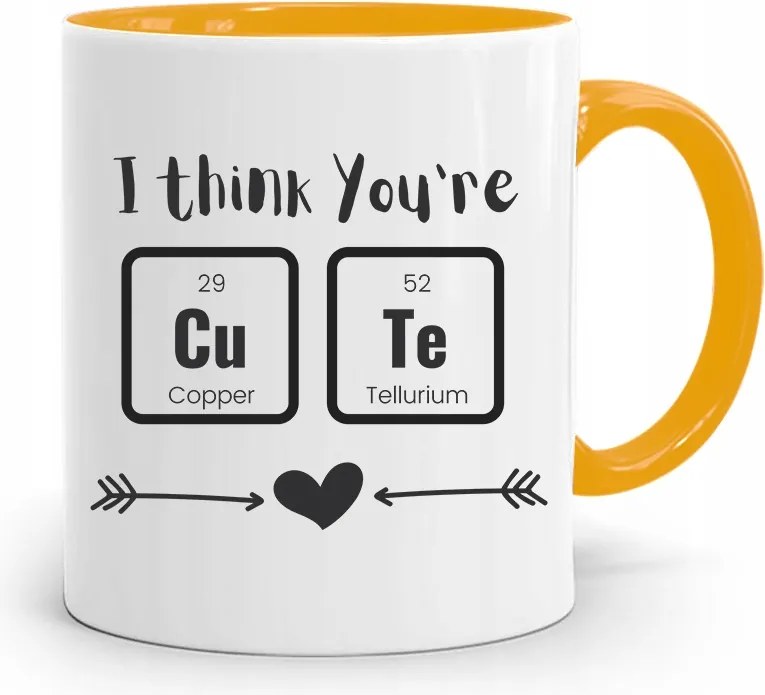 Sárga Bögre Lányoknak És Thinh You're Cute nyomott mintával