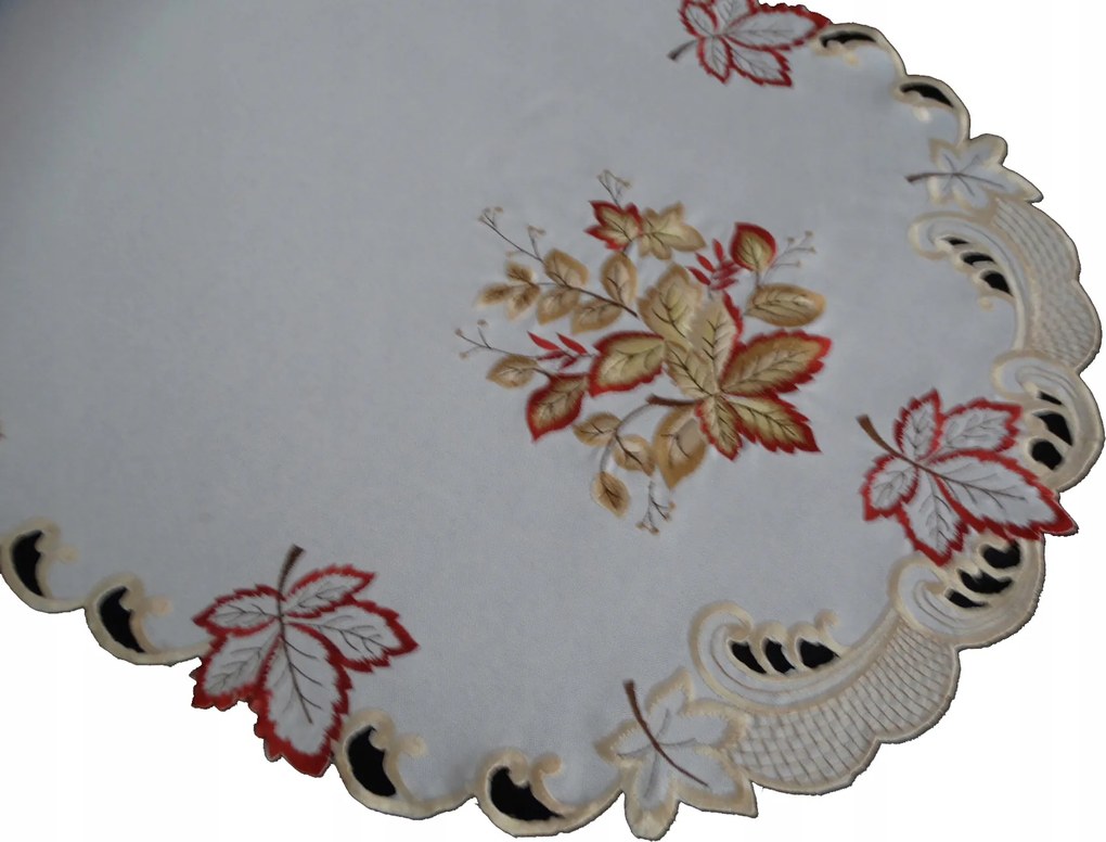 Mg Futófelület 34 őszi hímzett krémszínű 60x120cm Barna Levelek