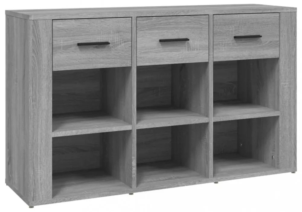 szürke sonoma színű szerelt fa tálalószekrény 100x30x59,5 cm