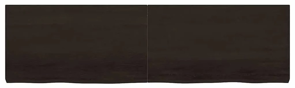 sötétbarna kezelt tömör fa fürdőszobai pult 180x50x(2-6) cm