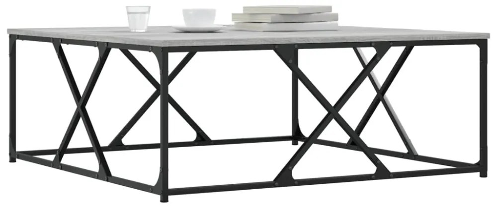 vidaXL szürke sonoma színű szerelt fa dohányzóasztal 100x100x40 cm