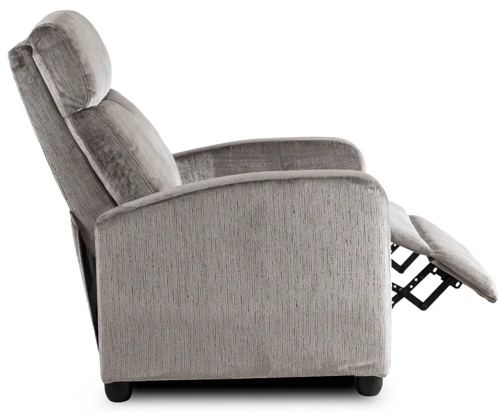 Fotel Rozkładany DANNY Szary Welurowy