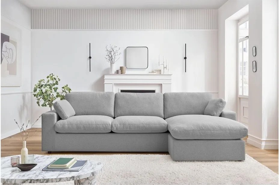 Világosszürke sarokkanapé Belair – Bobochic Paris