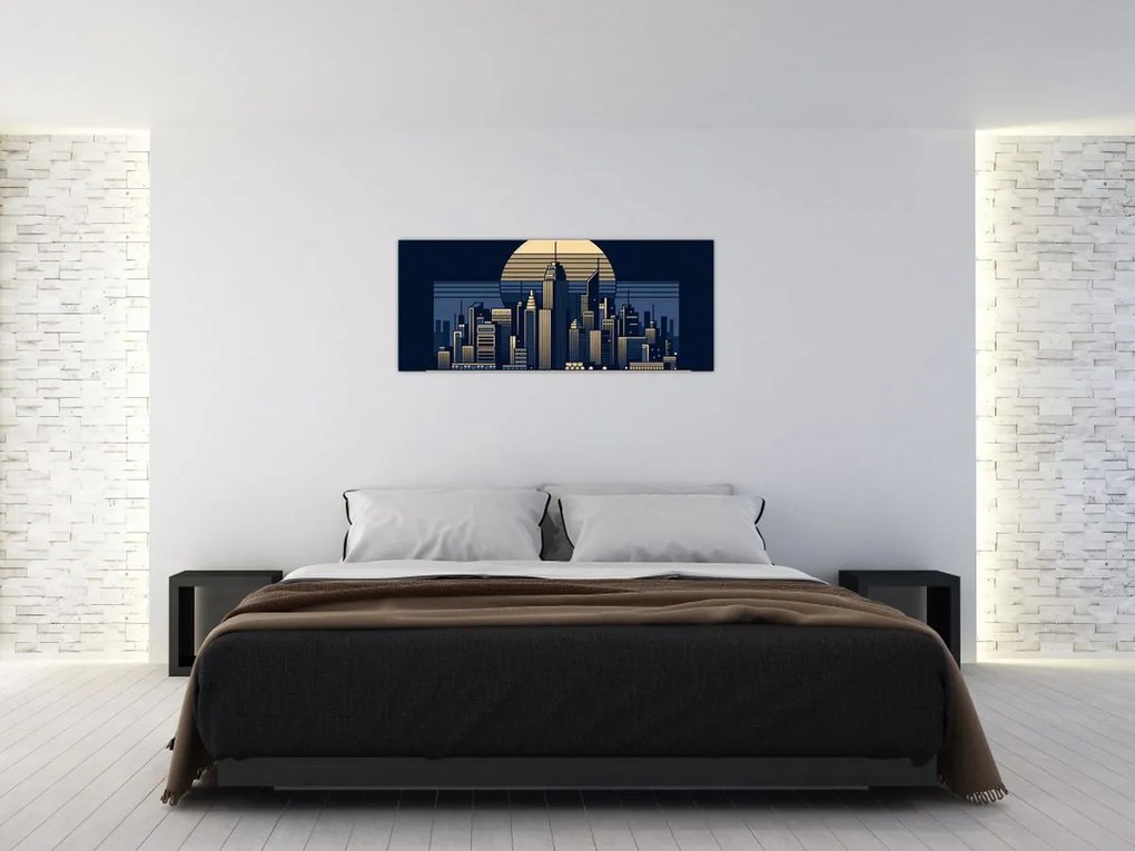 Kép – Geometrikus város (120x50 cm)