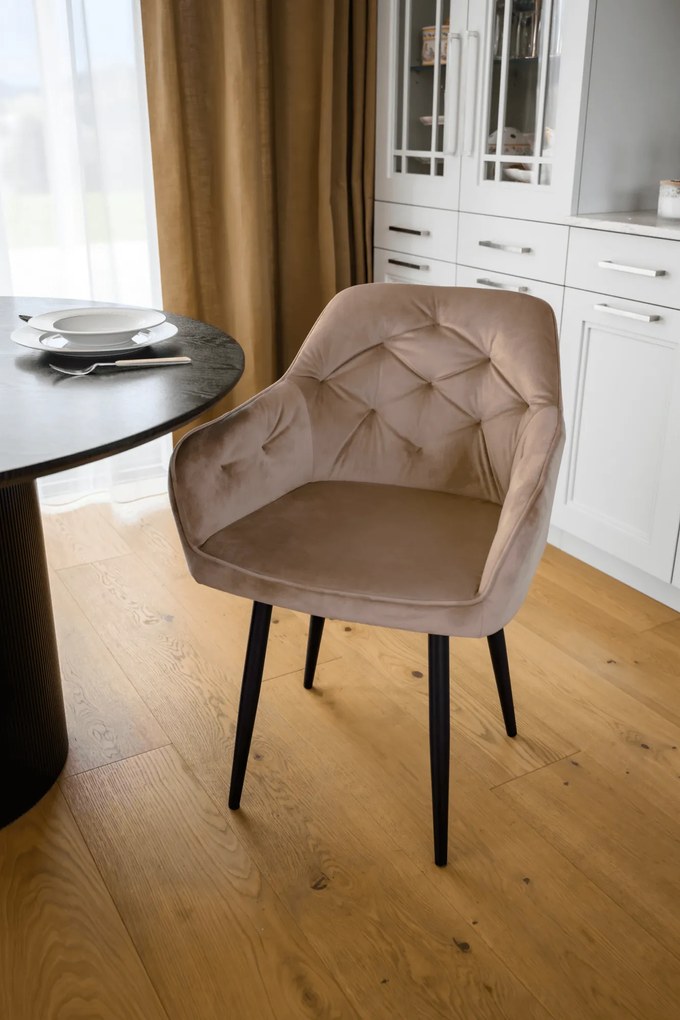 Fotel, világosbarna/fekete, VERIO