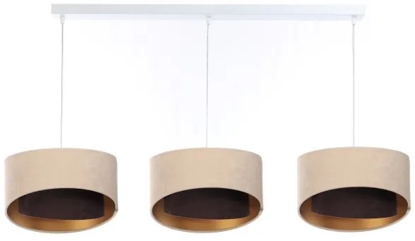 Csillár zsinóron GALAXY 3xE27/60W/230V bézs/barna/arany