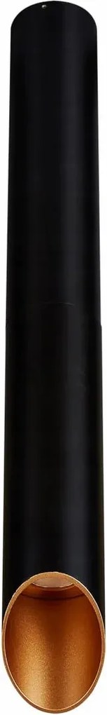 Mennyezeti spot lámpa fekete arany ferde cső 50 cm spot 3000K Italux