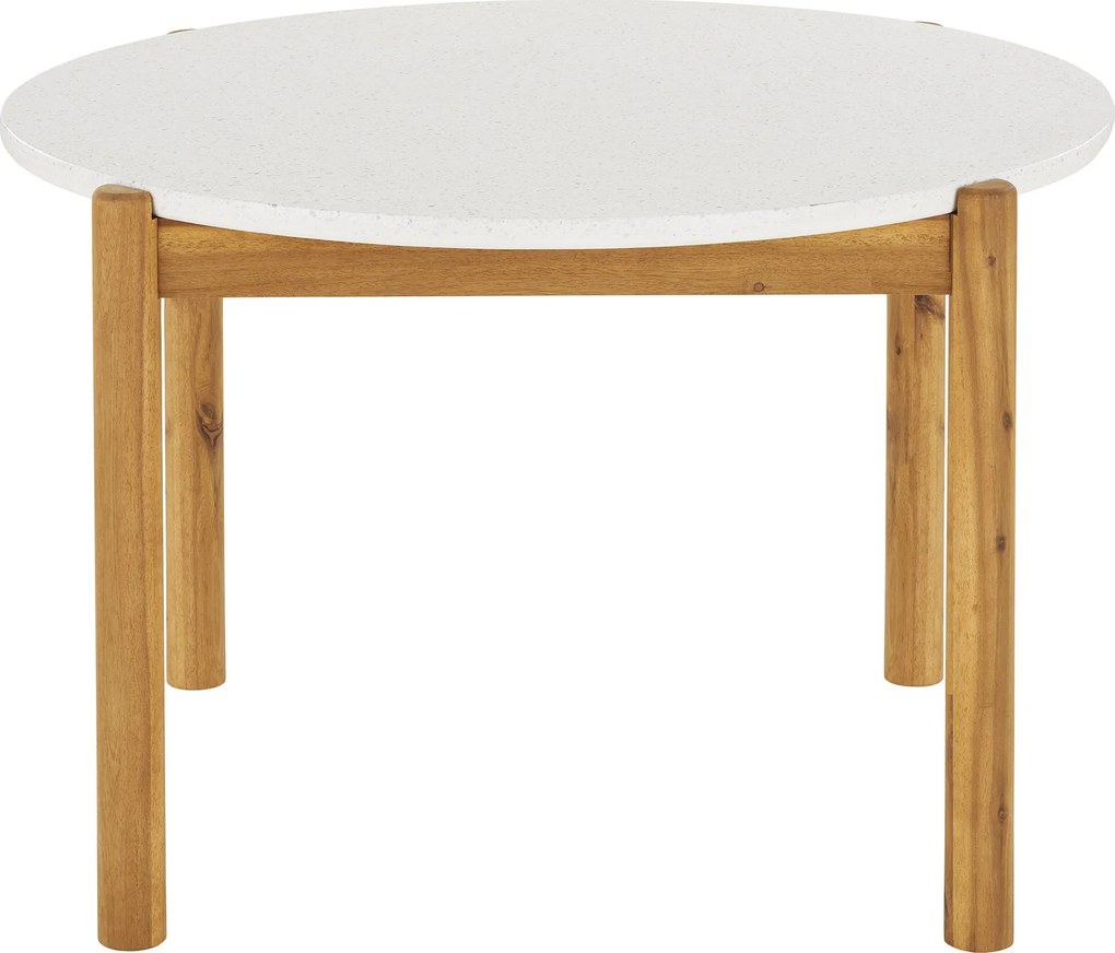 Étkezőasztal Terracina, fehér/natúr, ø 120 cm - House Nordic