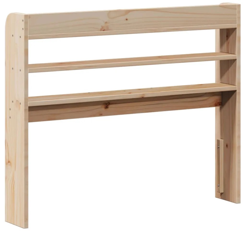 tömör fenyőfa fejtámla polccal 75 cm