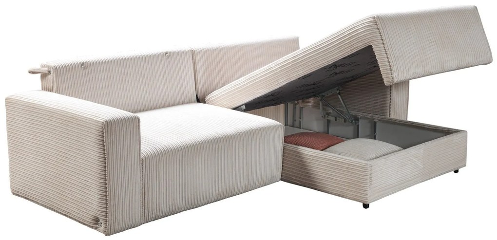 Palvin mini L-alakú kanapé, ágyazható, ágyneműtartós - LEÉRTÉKELT