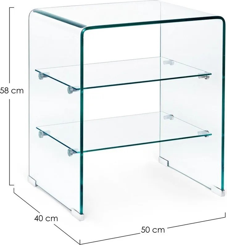 Üveg tárolóasztal 40x50 cm Iride – Bizzotto