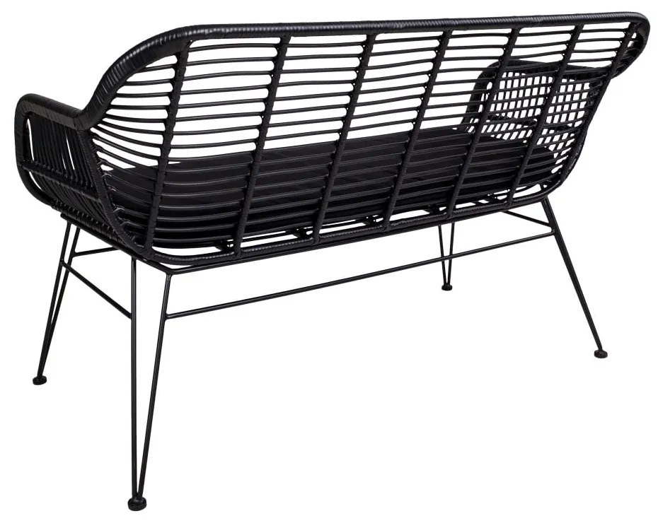 Trieste fekete műrattan kerti kanapé - House Nordic