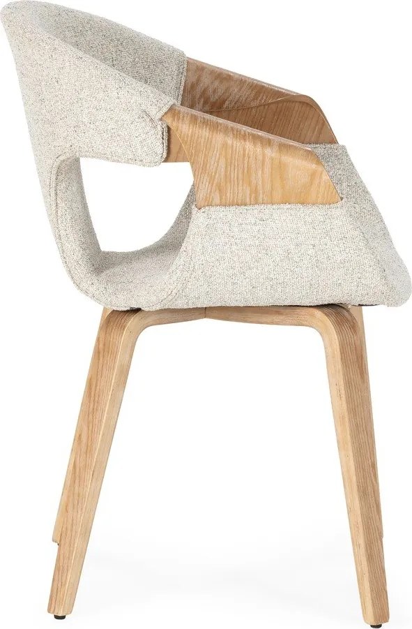 Bézs kárpitozott karfás étkezőfotel szett 2 db-os Elif – MOME