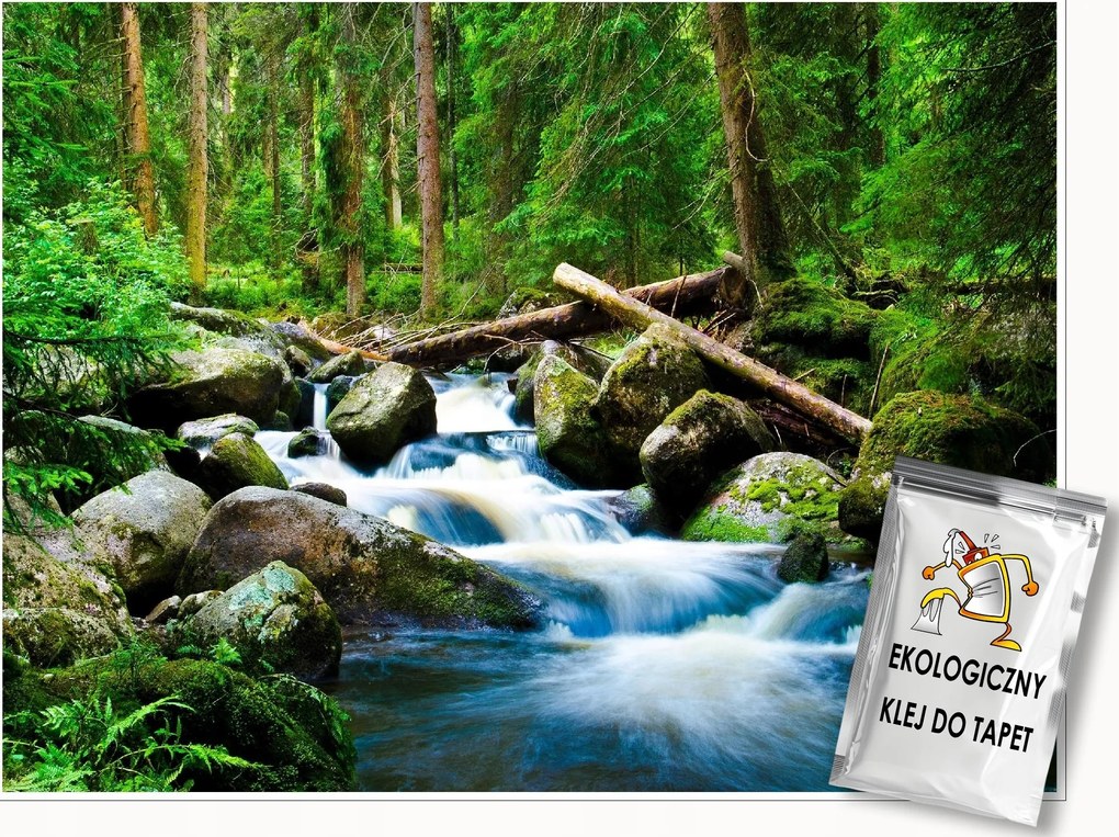 Fotótapéta Vízesés 3D Erdő Természet Hálószoba Nappali Fali Tapéta 350x250