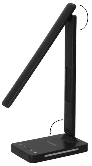 LED Dimmelhető lámpa vezeték nélküli QI töltéssel, kijelzővel és USB porttal LED/7W/230V 3000-6000K