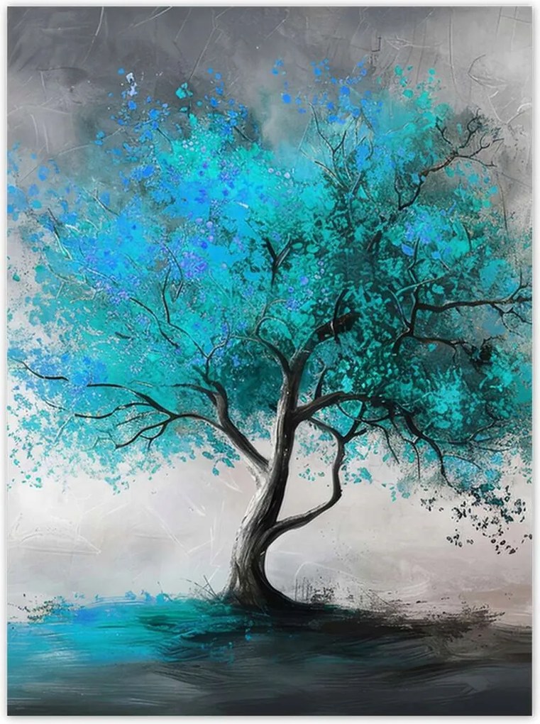 Poszterek 100x135 Kék fa Modern Art