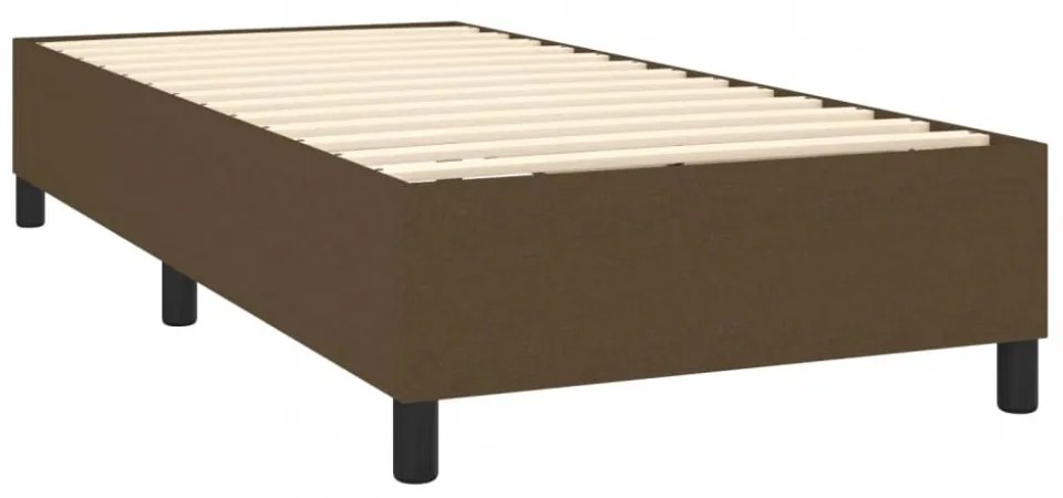 barna szövet rugós és LED-es ágy matraccal 90x200 cm