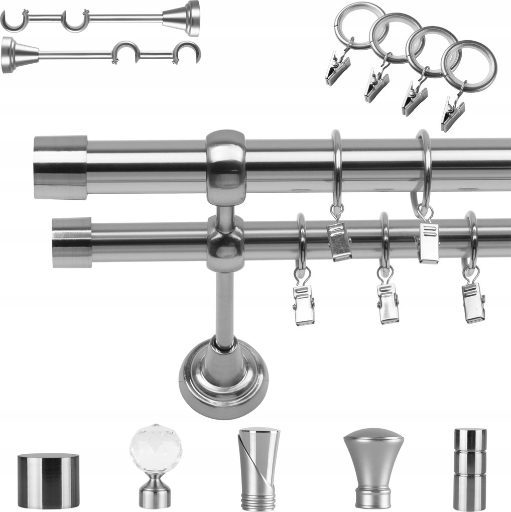 Dupla Fém Függönykarnis 140 CM 25+19MM Békákkal Különböző Színekben