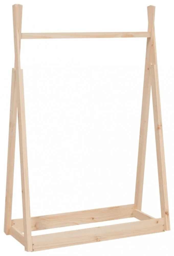 tömör fenyőfa ruhatartó állvány 100 x 45x 150 cm