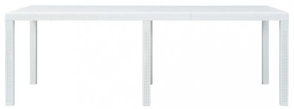 fehér rattan hatású műanyag kerti asztal 220 x 90 x 72 cm