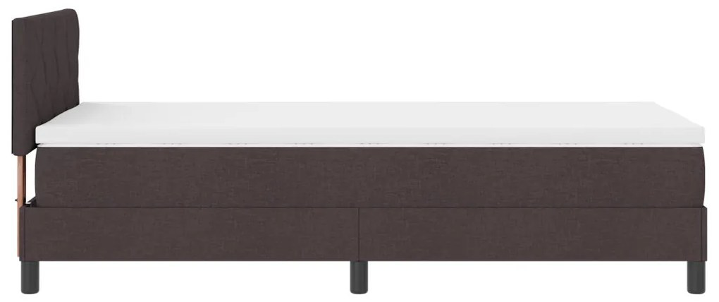 Box Spring Ágy Matraccal &amp; LED Sötétbarna 100x200 cm Szövet