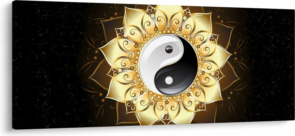 Kép - arany yin-yang (120x50 cm)