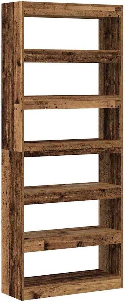 vidaXL Könyvespolc polcokkal Öreg fa 80 x 30 x 198 cm Faanyag