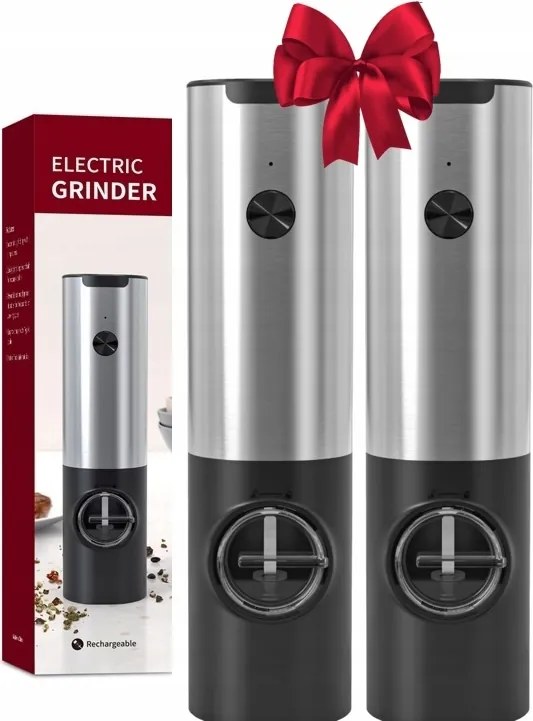 Modell 2026 Elektromos só-bors őrlő készlet -USB-ről tölthető