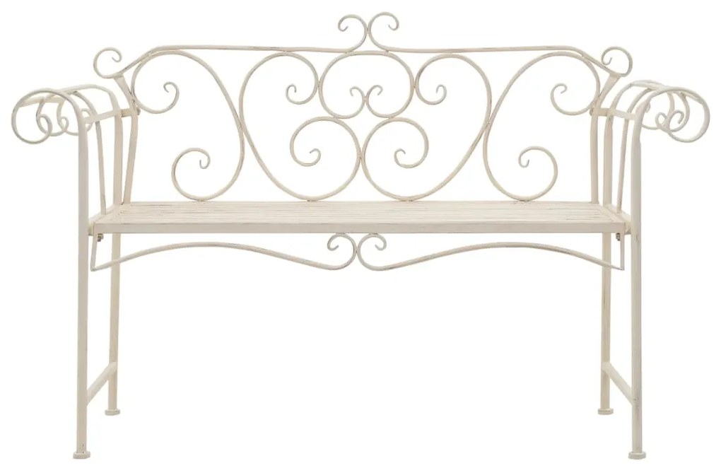 vidaXL fehér antik fém kerti pad 132 cm