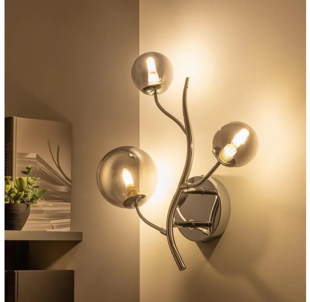 Brilagi - LED fali lámpatest MISTEL 3xG9/3W/230V fekete króm/füstszínű