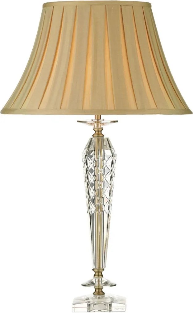 DAR LIGHTING NEL4208 NELL Kristály Asztali lámpa Antik sárgaréz, Arany E27 IP20