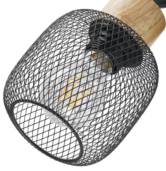 Brilagi - Spotlámpa BASKLITE 3xE27/15W/230V kaucsukfa/fekete