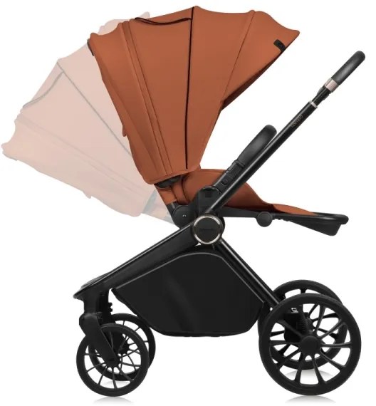 Lionelo - MIKA PLUS 2 az 1-ben kombinált babakocsi, rozsdabarna