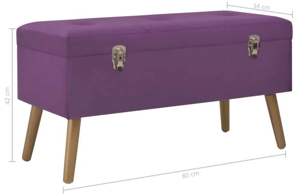 lila bársonypad tárolórekesszel 80 cm
