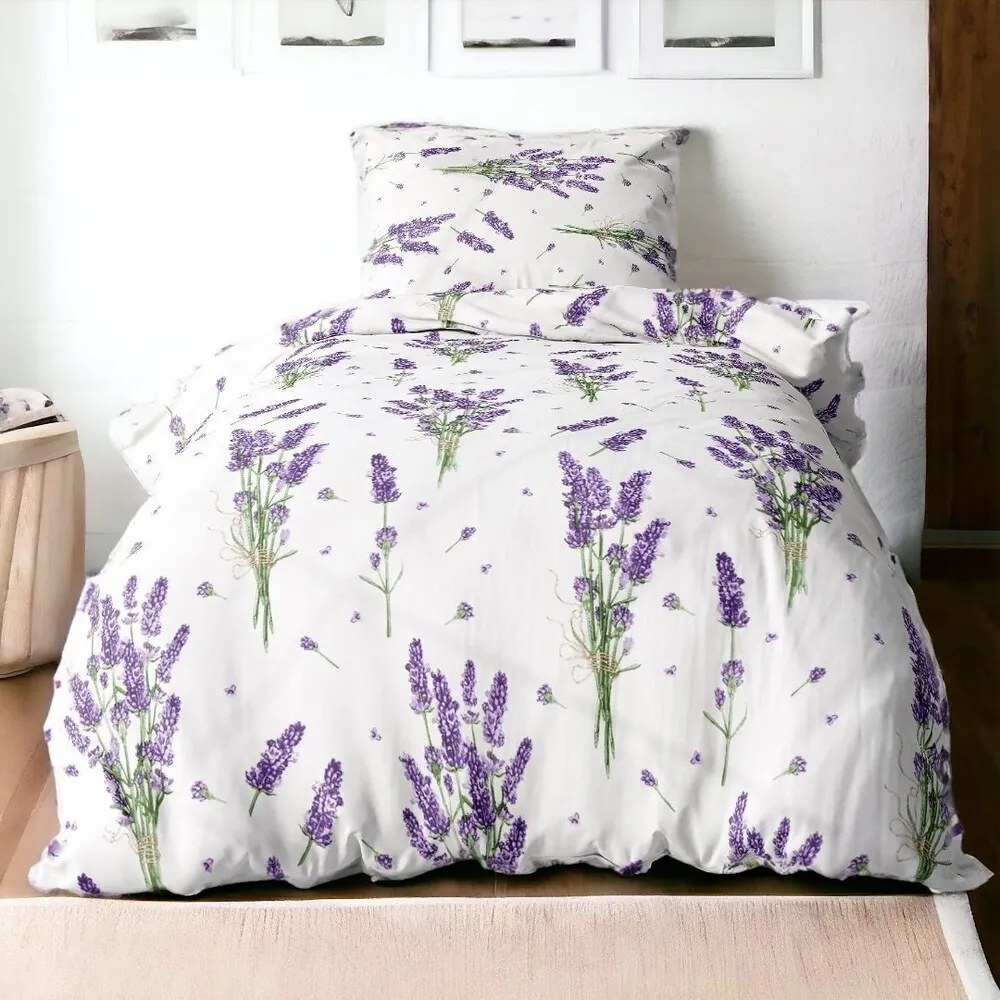 Krepp pamut ágynemű Homa TORRY LAVENDER 2 részes 140x200 cm