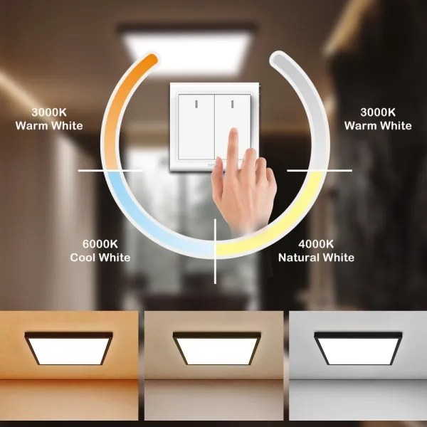 Brilagi - LED Fürdőszobai lámpa FRAME LED/50W/230V 3000/4000/6000K IP44 fekete