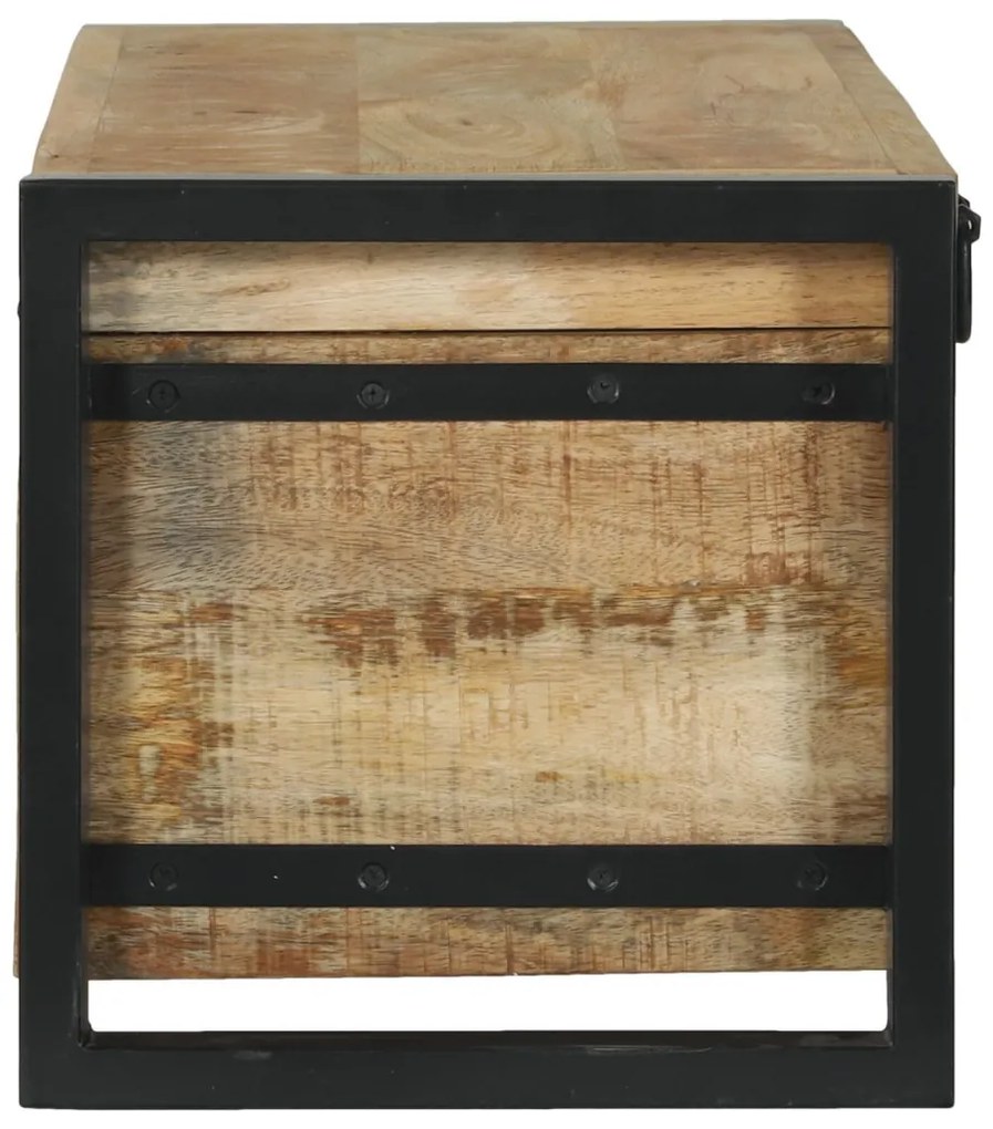tároló ládák 80x30x30cm tömör mangófából és fémkerettel