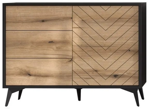 Szekrény DIAMOND 77x104 cm fekete/barna