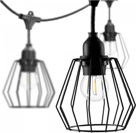 Kültéri dekorációs fényfüzér CRETE 20xE27/230V 25m IP44