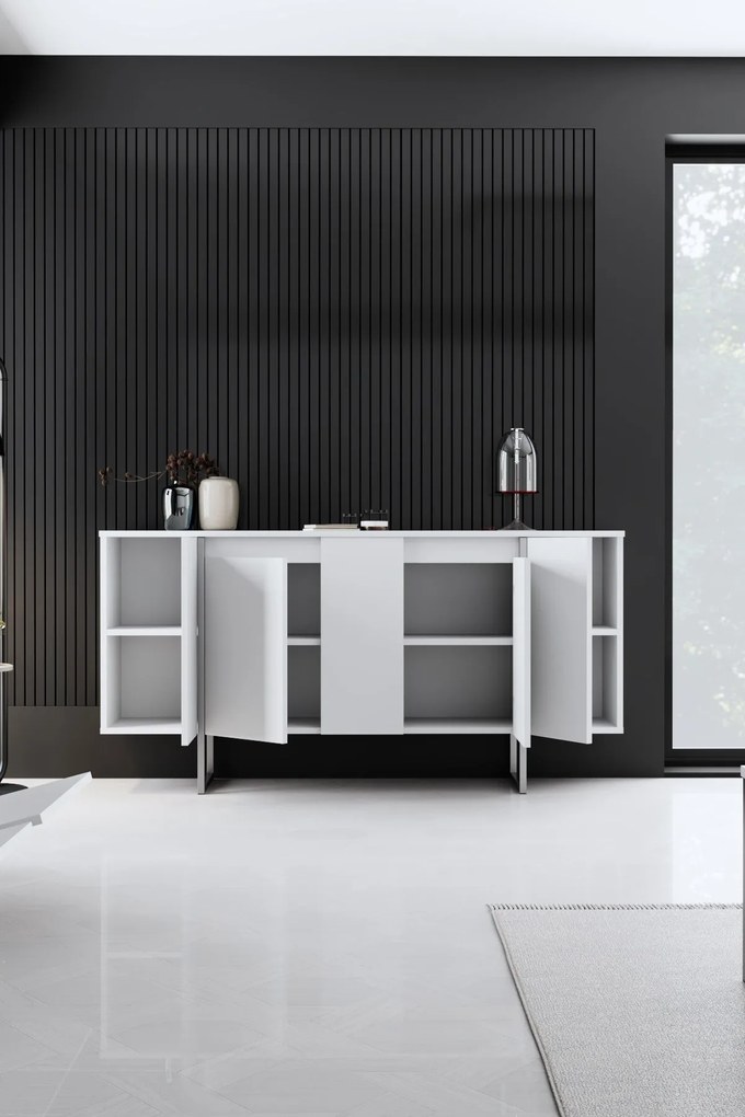 Konzolasztal Luxe - White, Silver