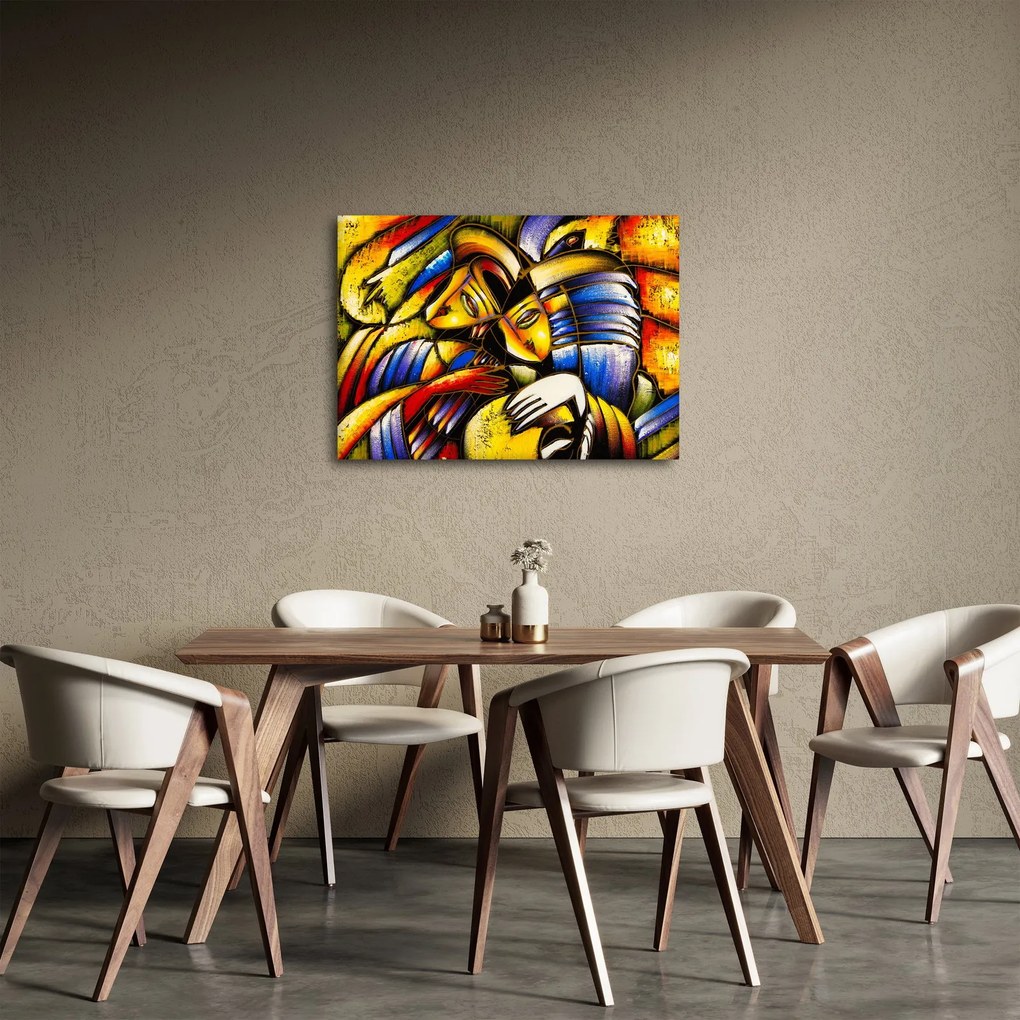 Kép - olajfestmény, szerelmesek (70x50 cm)