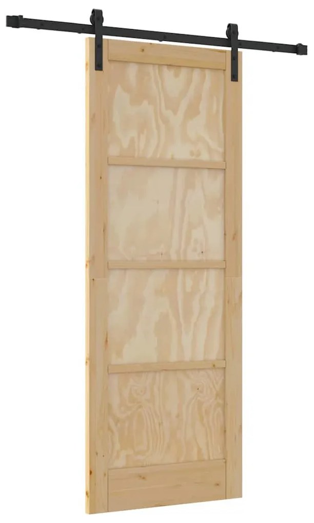 Csúszóajtó Természetes és fekete 78 x 202 cm