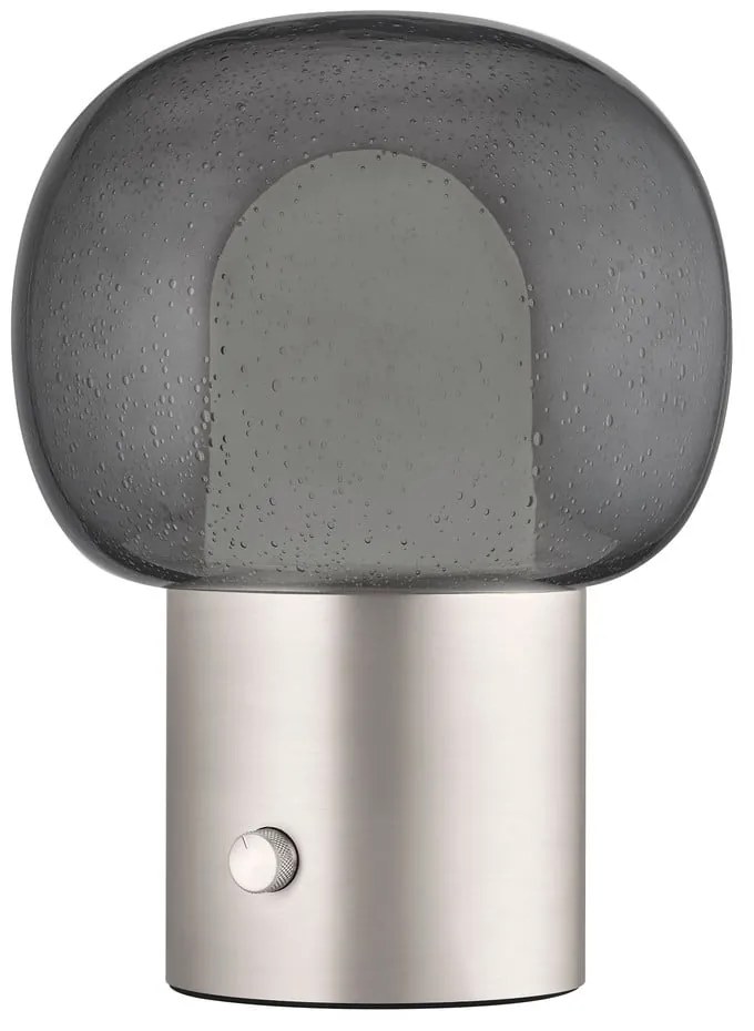 Ezüstszínű alumínium LED asztali lámpa üveg búrával (magasság 32 cm) Iris – Blomus