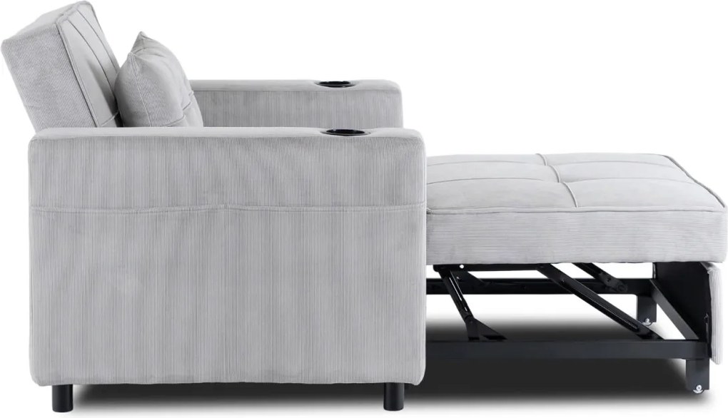 Dönthető fotel szürke kord kárpittal – SOLOR